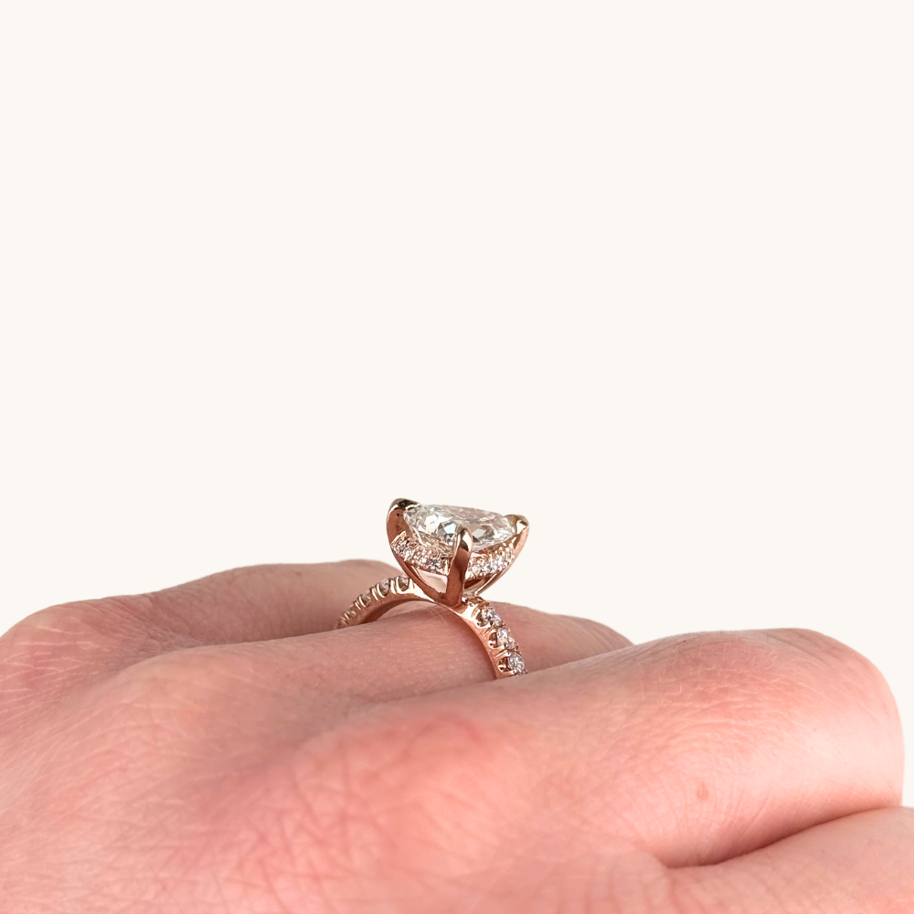 2.07 Pear Lab Diamond Engagement Ring with Hidden Halo - Happy Jewelers Fine Jewelry Lifetime Warranty
