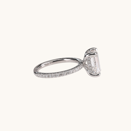 2.01 Emerald Lab Diamond Engagement Ring with Hidden Halo - Happy Jewelers Fine Jewelry Lifetime Warranty