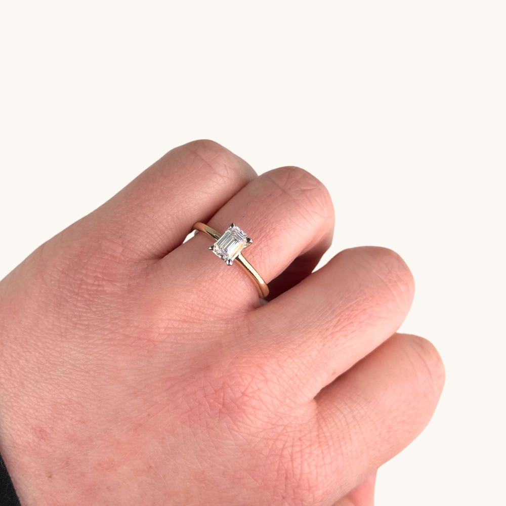 1.03 Emerald Lab Diamond Engagement Ring - Happy Jewelers Fine Jewelry Lifetime Warranty