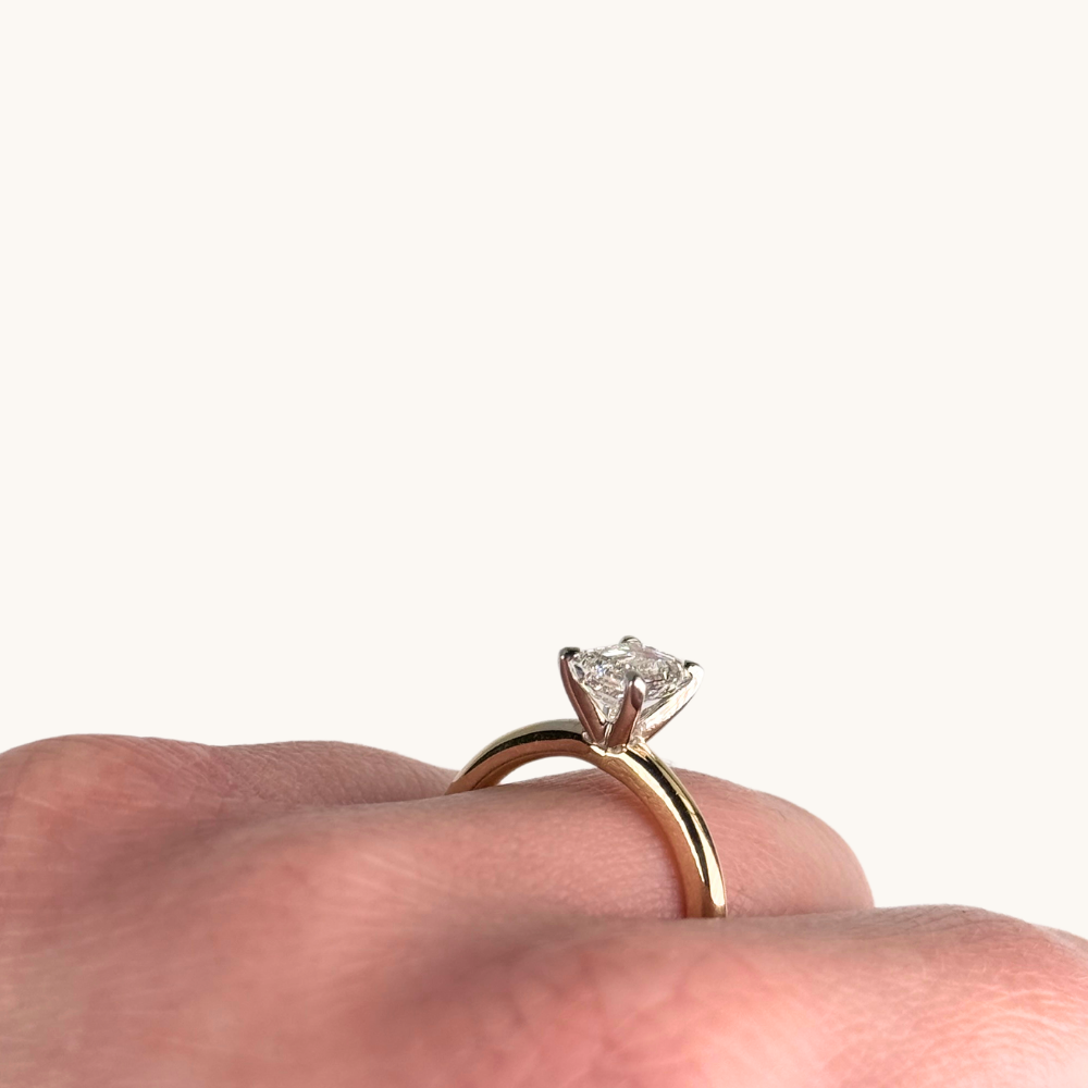 1.03 Emerald Lab Diamond Engagement Ring