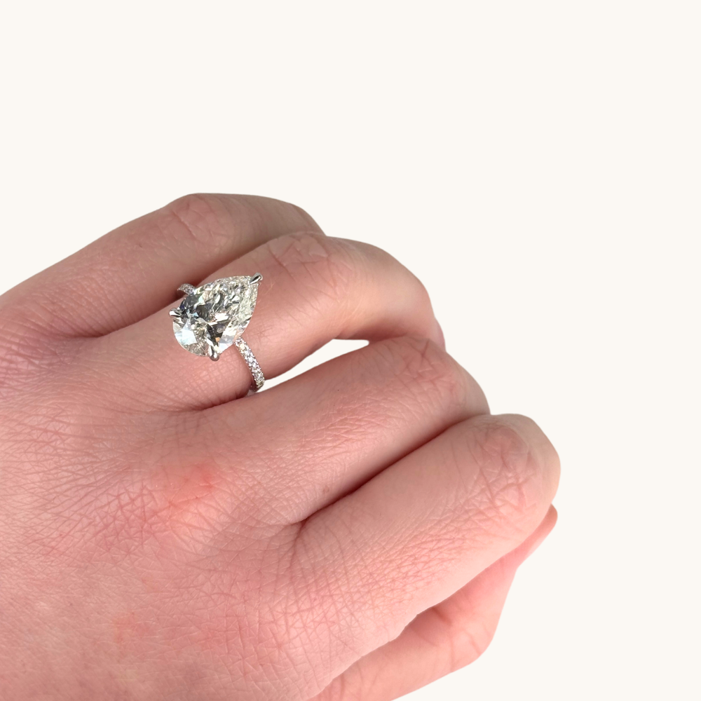 4.77 Pear Lab Diamond Engagement Ring