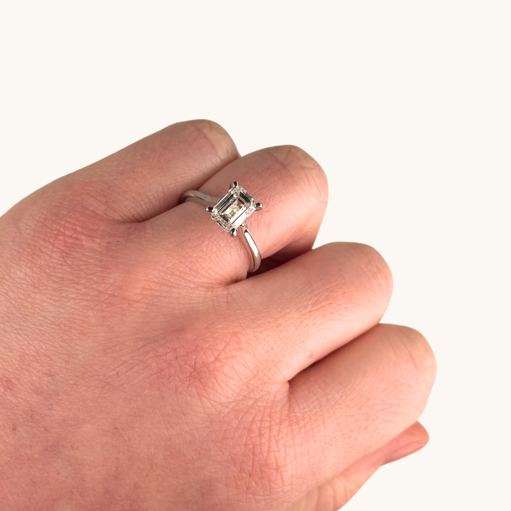 2.08 Emerald Lab Diamond Engagement Ring - Happy Jewelers Fine Jewelry Lifetime Warranty