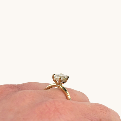 1.08 Emerald Lab Diamond Engagement Ring with Hidden Halo - Happy Jewelers Fine Jewelry Lifetime Warranty