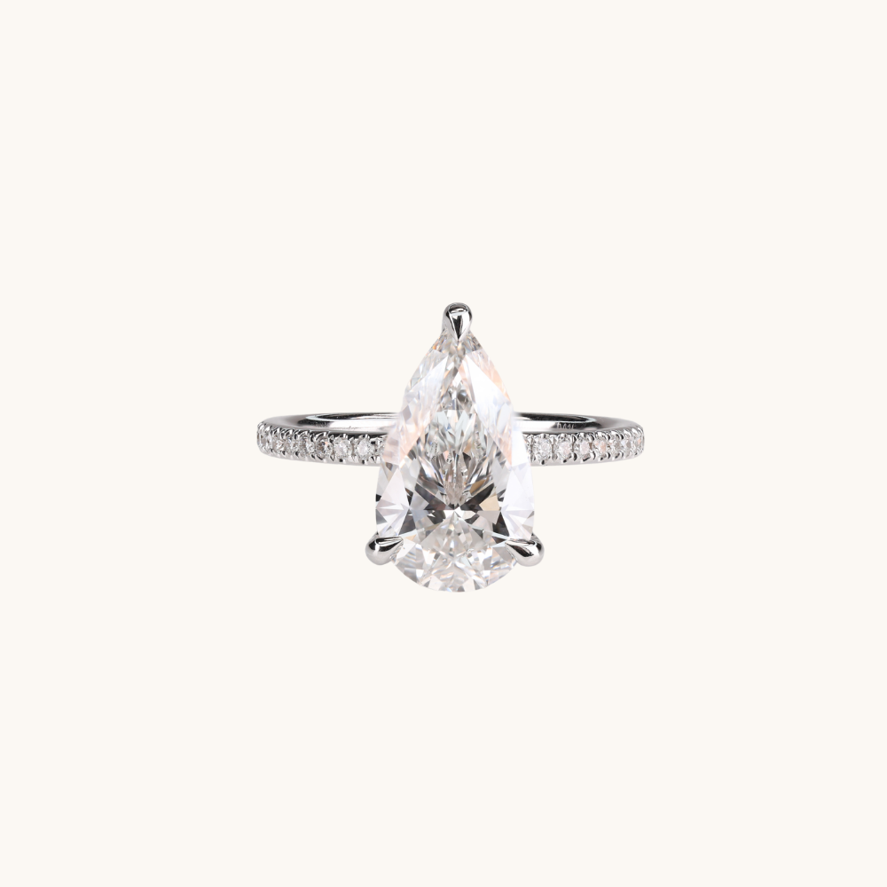 3.31 Pear Lab Diamond Engagement Ring