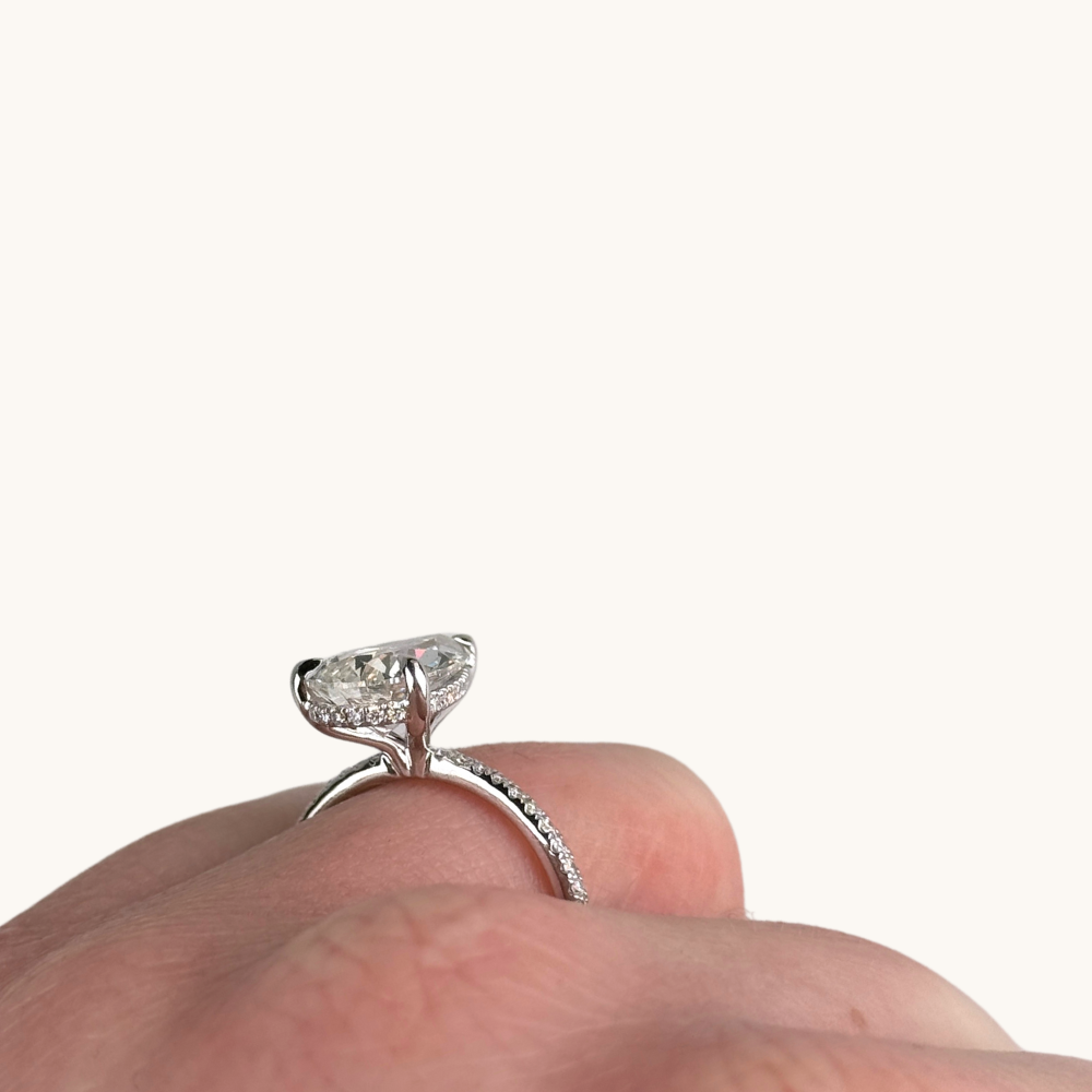 3.31 Pear Lab Diamond Engagement Ring