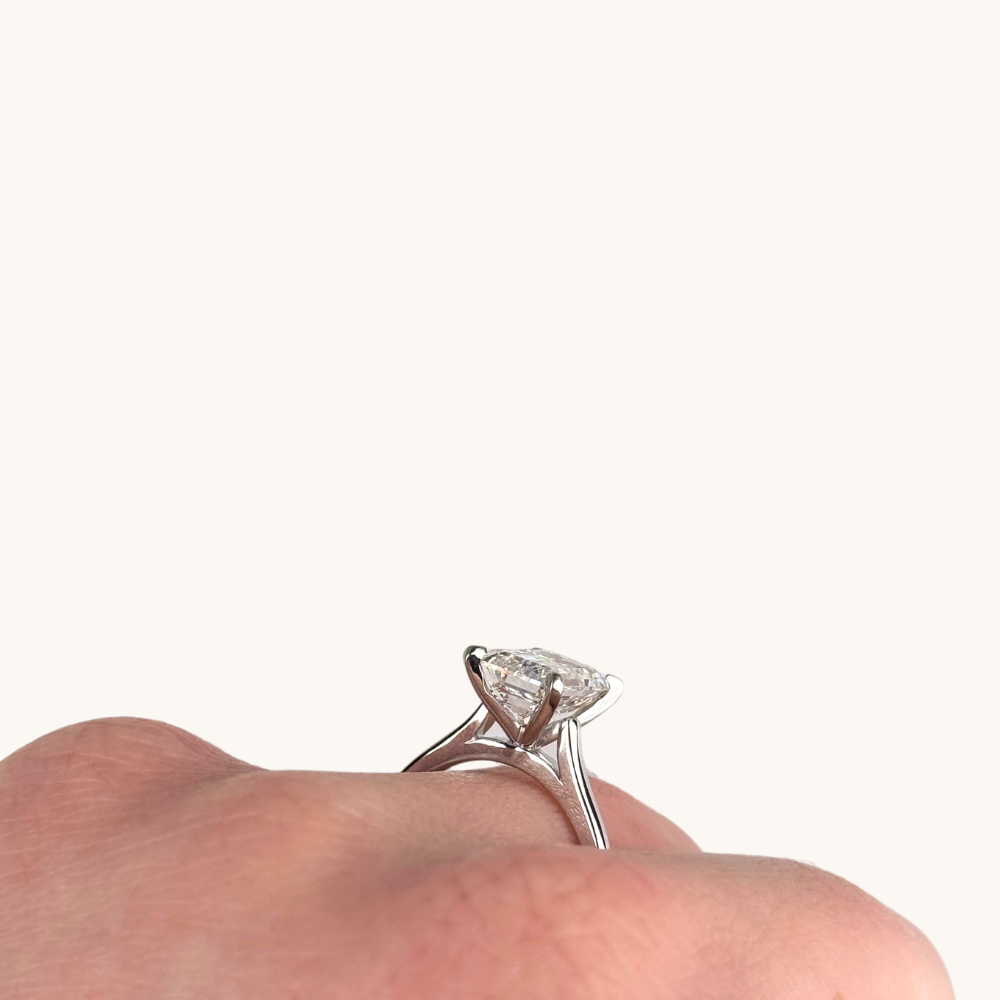 3.09 Emerald Lab Diamond Engagement Ring