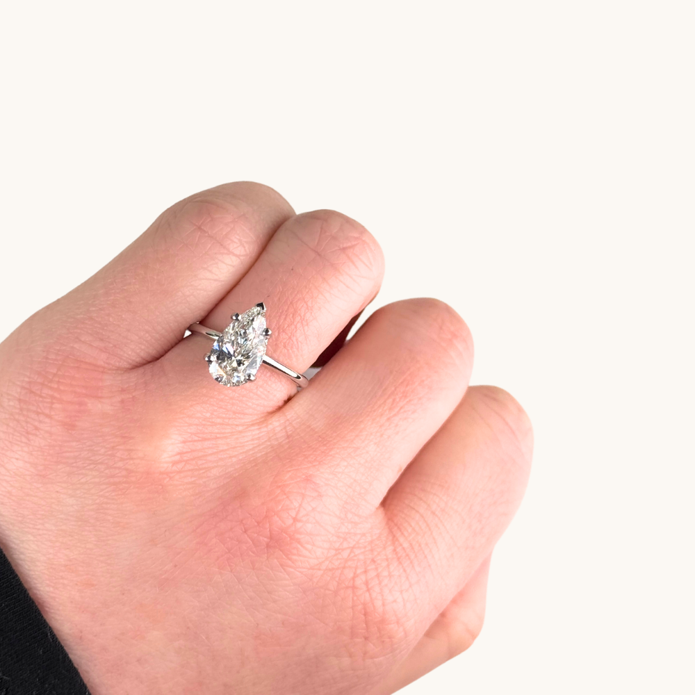 2.33 Pear Lab Diamond Engagement Ring