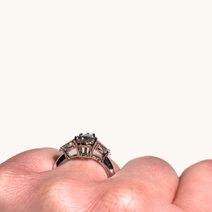 1.74 Emerald Lab Diamond 3-Stone Engagement Ring - Happy Jewelers Fine Jewelry Lifetime Warranty