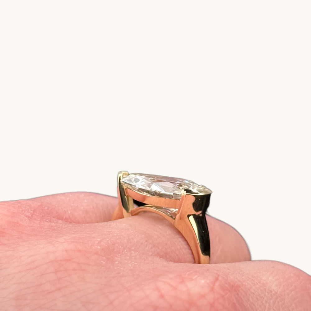 4.76 Pear Lab Diamond East-West Engagement Ring - Happy Jewelers Fine Jewelry Lifetime Warranty