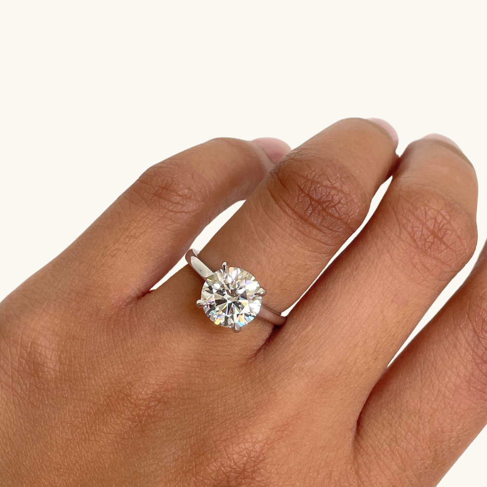 3.07 Round Lab Diamond Engagement Ring with Hidden Halo - Happy Jewelers Fine Jewelry Lifetime Warranty