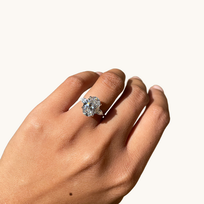 3.73 Oval Lab Diamond 3-Stone Engagement Ring - Happy Jewelers Fine Jewelry Lifetime Warranty