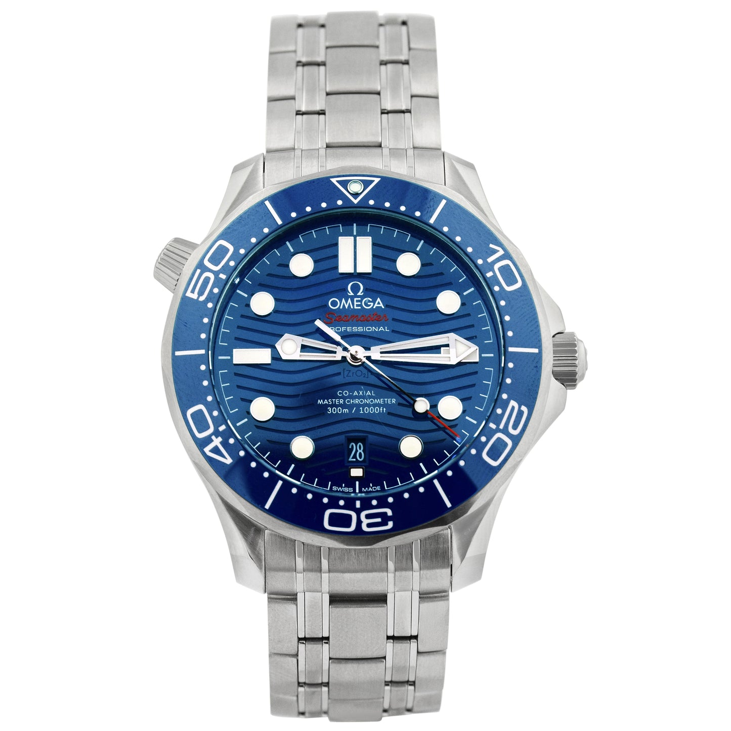 Omega Seamaster Stainless Steel 42mm Blue Wave Dot Dial Watch Ref# 210.30.42.20.03.001 - Happy Jewelers Fine Jewelry Lifetime Warranty