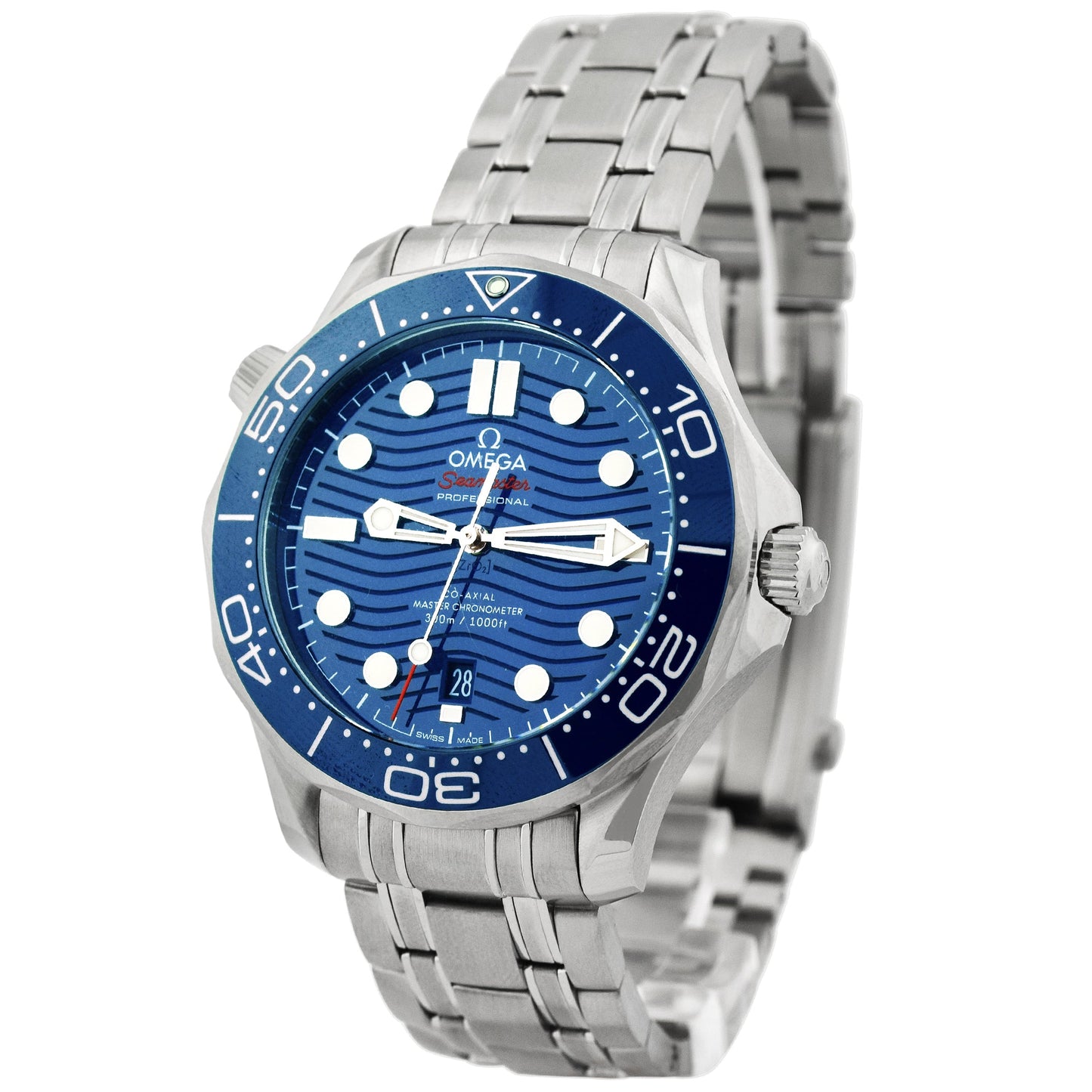 BRAND NEW! Omega Men's Seamaster Stainless Steel 42mm Blue Wave Dot Dial Watch Reference# 210.30.42.20.03.001 - Happy Jewelers Fine Jewelry Lifetime Warranty