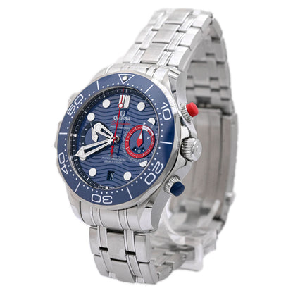 Omega Men's Seamaster Diver 300M America's Cup Stainless Steel 44mm Blue Chronograph Dial Watch Reference #: 210.30.44.51.03.002 - Happy Jewelers Fine Jewelry Lifetime Warranty