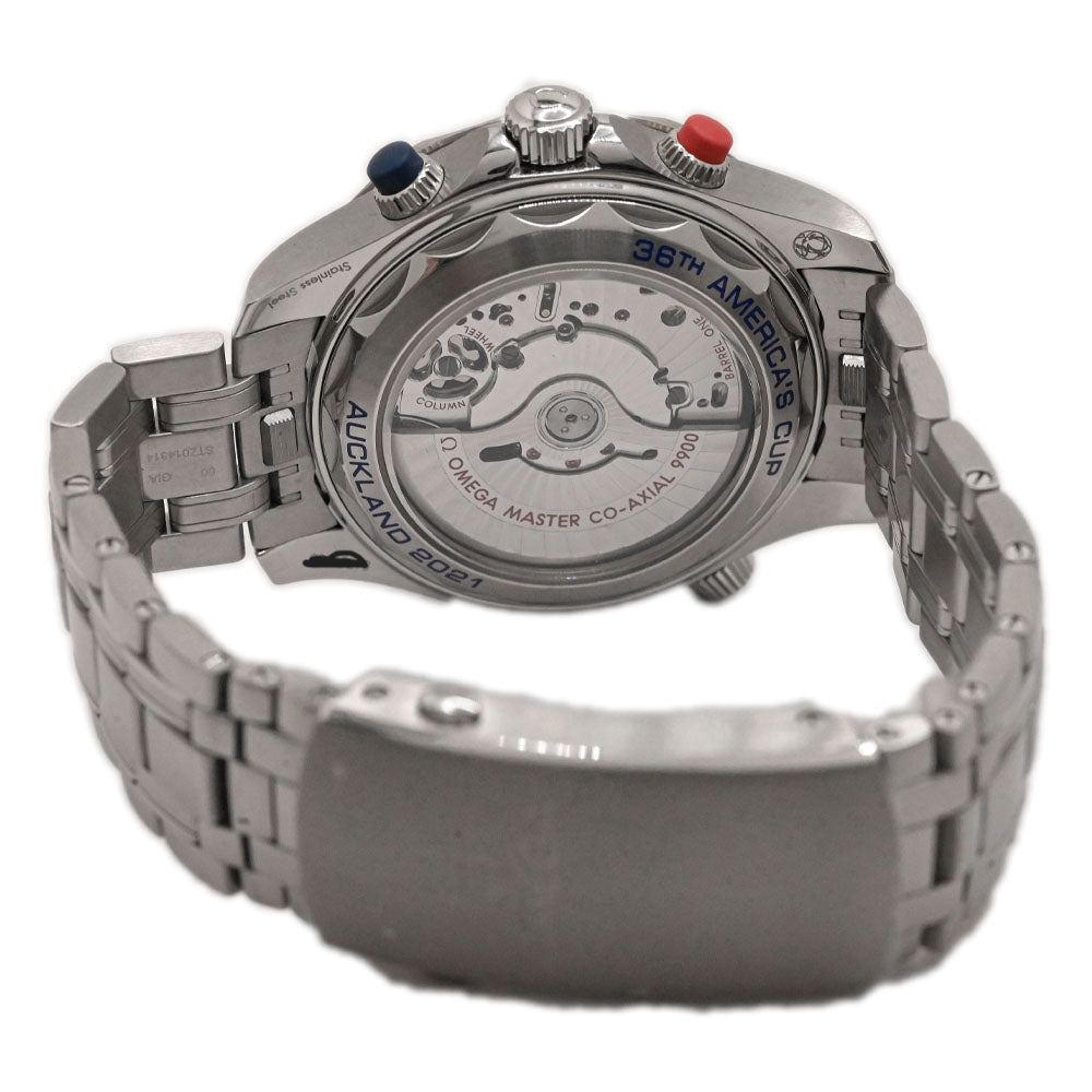 Omega Men's Seamaster Diver 300M America's Cup Stainless Steel 44mm Blue Chronograph Dial Watch Reference #: 210.30.44.51.03.002 - Happy Jewelers Fine Jewelry Lifetime Warranty
