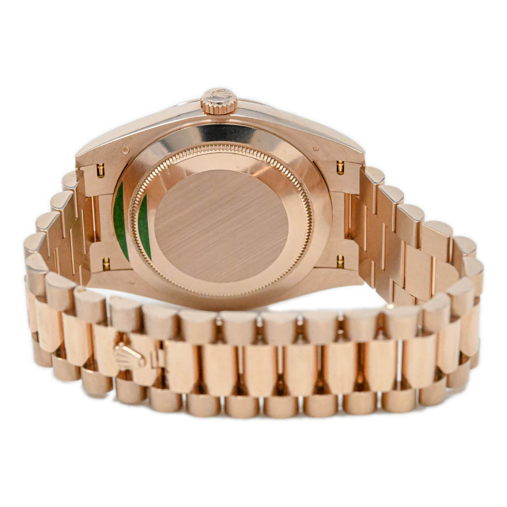 Rolex Daydate Rose Gold 40mm Chocloate Roman Dial Watch Reference#: 228235 - Happy Jewelers Fine Jewelry Lifetime Warranty