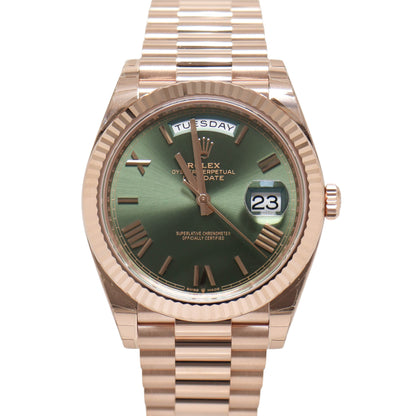 Rolex Day-Date 40mm Olive Dial Watch Ref# 228235 - Happy Jewelers Fine Jewelry Lifetime Warranty