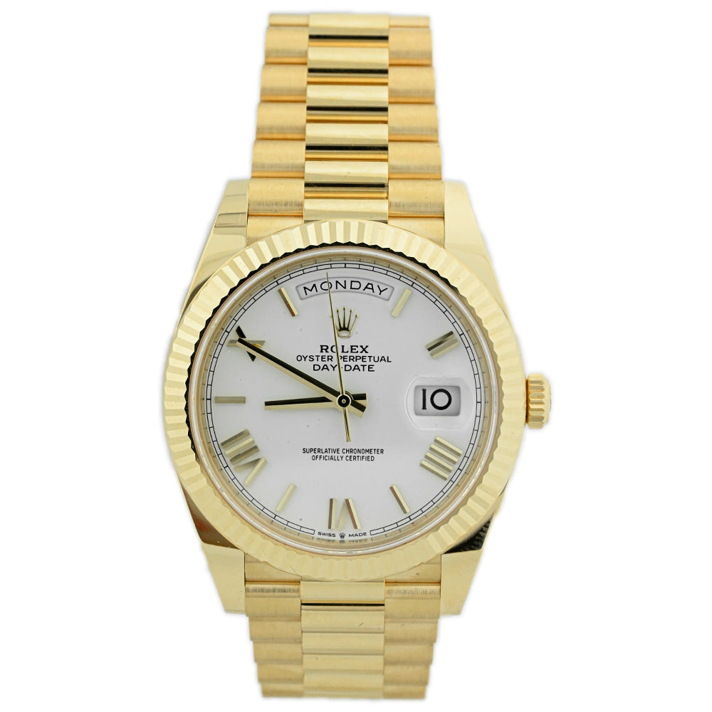 Rolex Day-Date 40mm White Dial Watch Ref# 228238