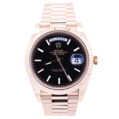 Rolex Day-Date 40mm Black Dial Watch Ref# 228238 - Happy Jewelers Fine Jewelry Lifetime Warranty
