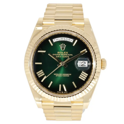 Rolex Day-Date 40mm Ombre Green Dial Watch Ref# 228238 - Happy Jewelers Fine Jewelry Lifetime Warranty