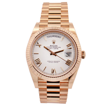 Rolex Day-Date 40mm White Dial Watch Ref# 228238 - Happy Jewelers Fine Jewelry Lifetime Warranty