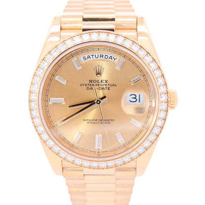 Rolex Day-Date 40mm Champagne Dial Watch Ref# 228348RBR - Happy Jewelers Fine Jewelry Lifetime Warranty