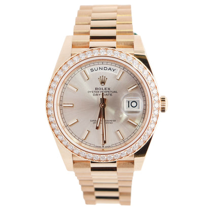 Rolex Day-Date 40mm Silver Dial Watch Ref# 228348RBR - Happy Jewelers Fine Jewelry Lifetime Warranty