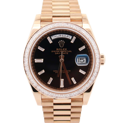 Rolex Day-Date 40mm Black Dial Watch Ref# 228398TBR - Happy Jewelers Fine Jewelry Lifetime Warranty