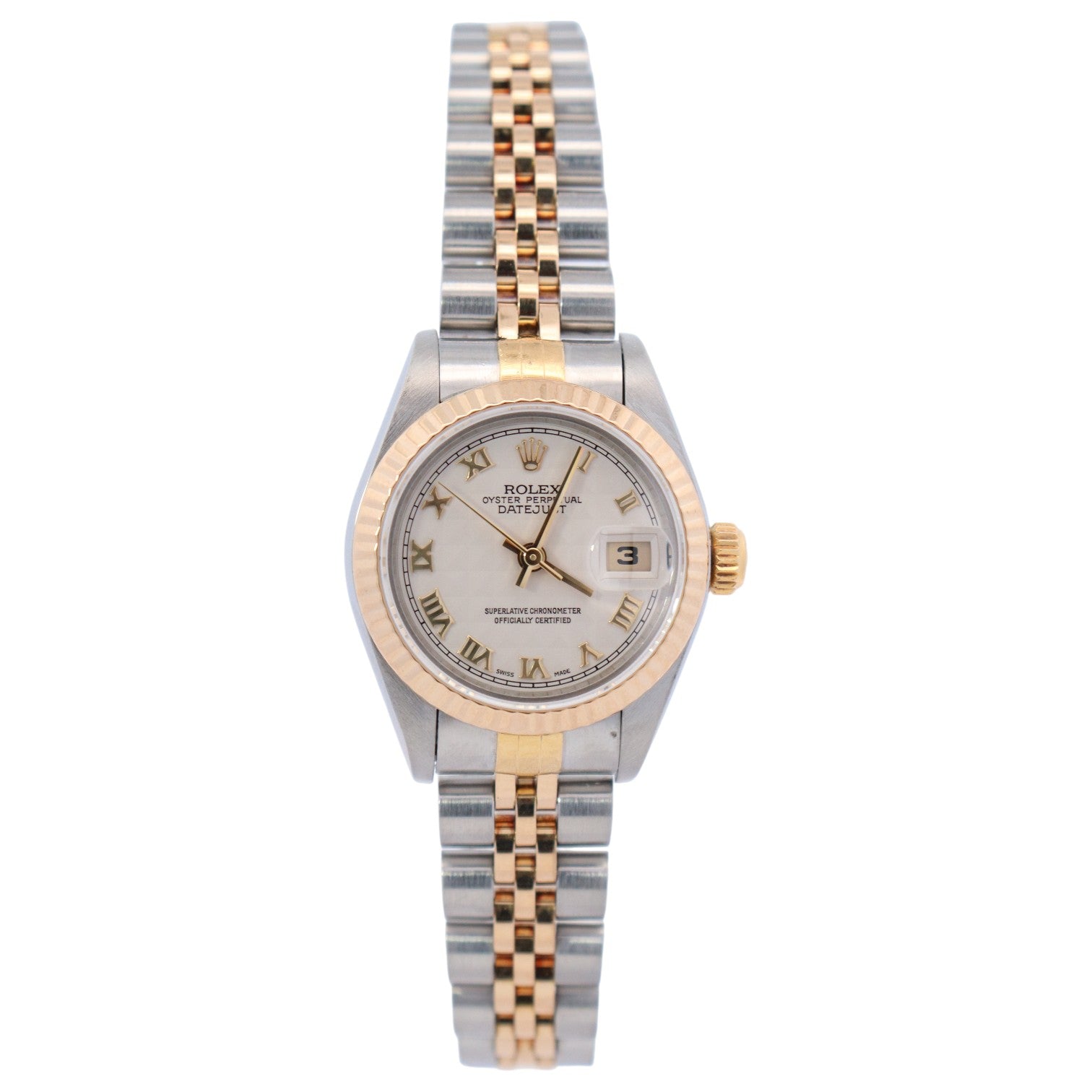 Rolex Datejust 26mm Ivory Pyramide Roman Dial REF#R69173 - Happy Jewelers Fine Jewelry Lifetime Warranty