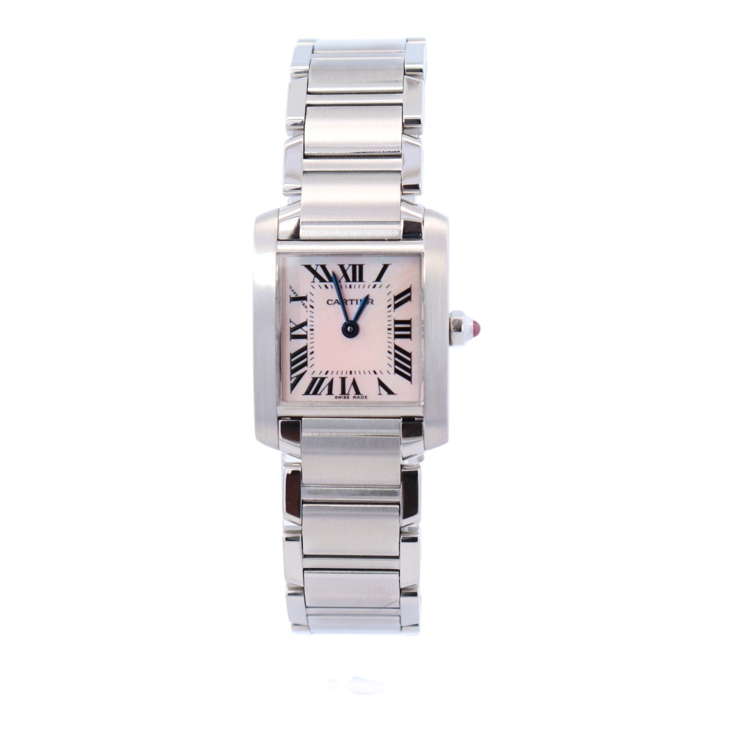 Cartier Tank Francaise 20x25mm Pink Mother of Pearl Dial Watch Reference #W51028Q3 - Happy Jewelers Fine Jewelry Lifetime Warranty