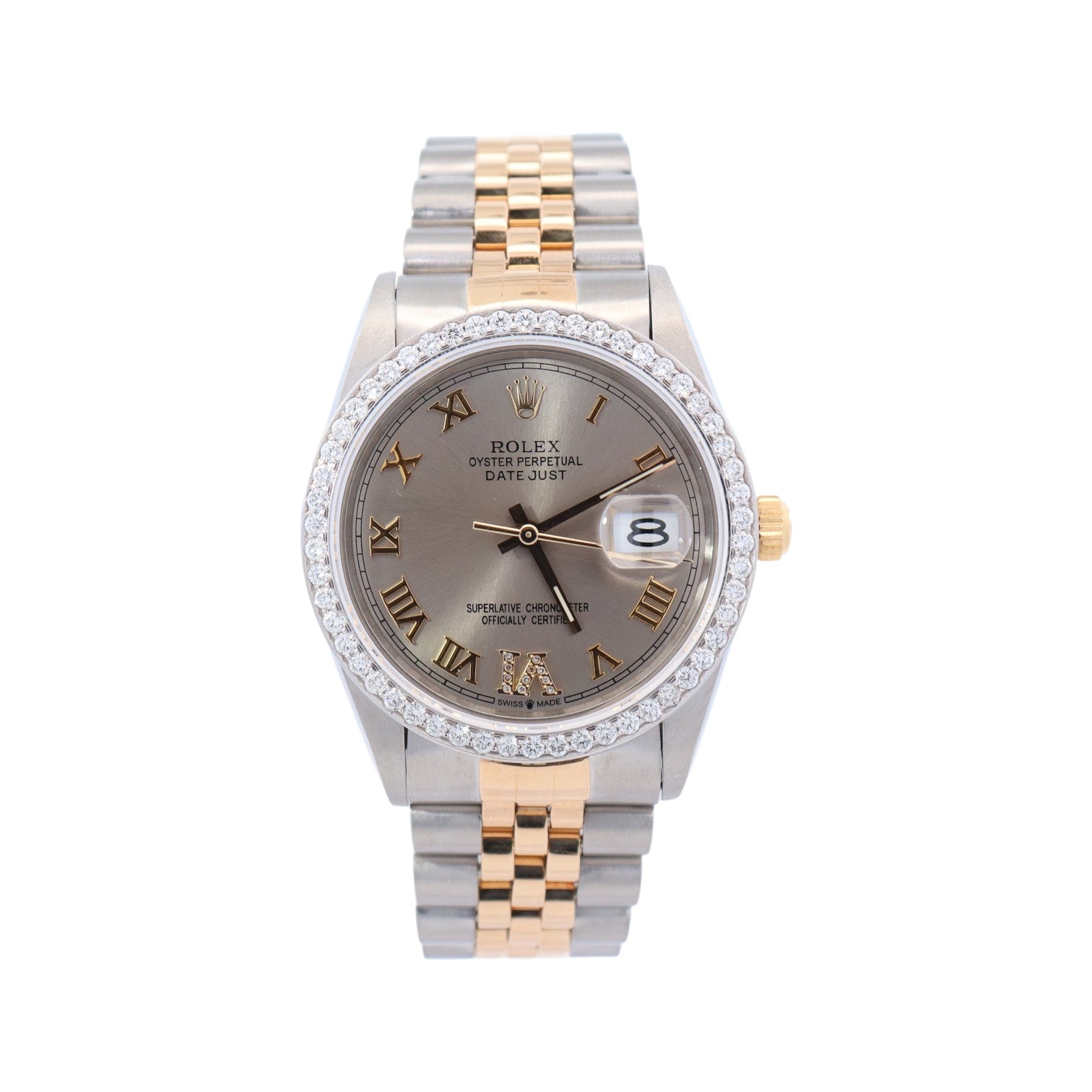 Rolex Datejust 36mm Rhodium Roman Dial Dial Watch Ref# 16013