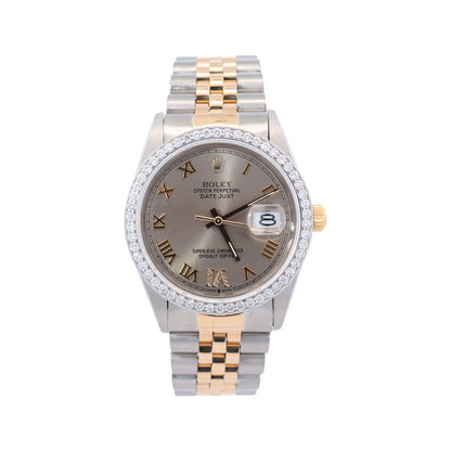 Rolex Datejust 36mm Rhodium Roman Dial Dial Watch Ref# 16013