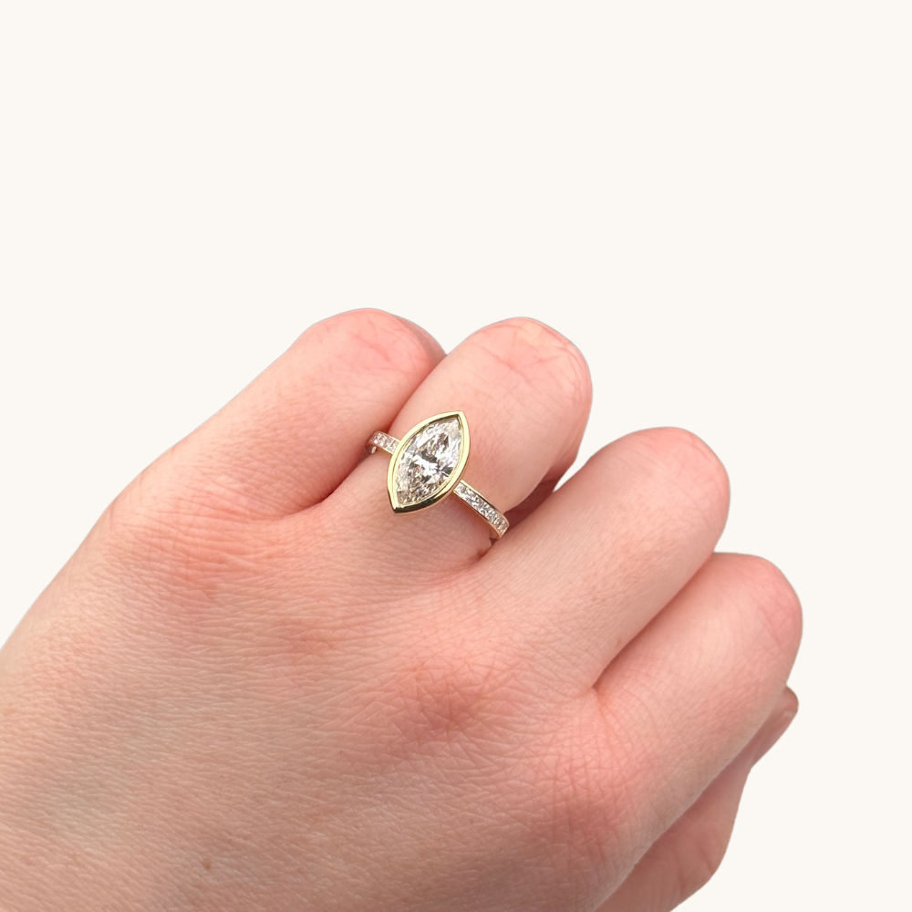 2.01 Marquise Lab Diamond Engagement Ring - Happy Jewelers Fine Jewelry Lifetime Warranty