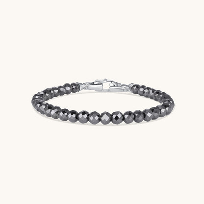 Men's Diamond Cut Black Spinel Bracelet