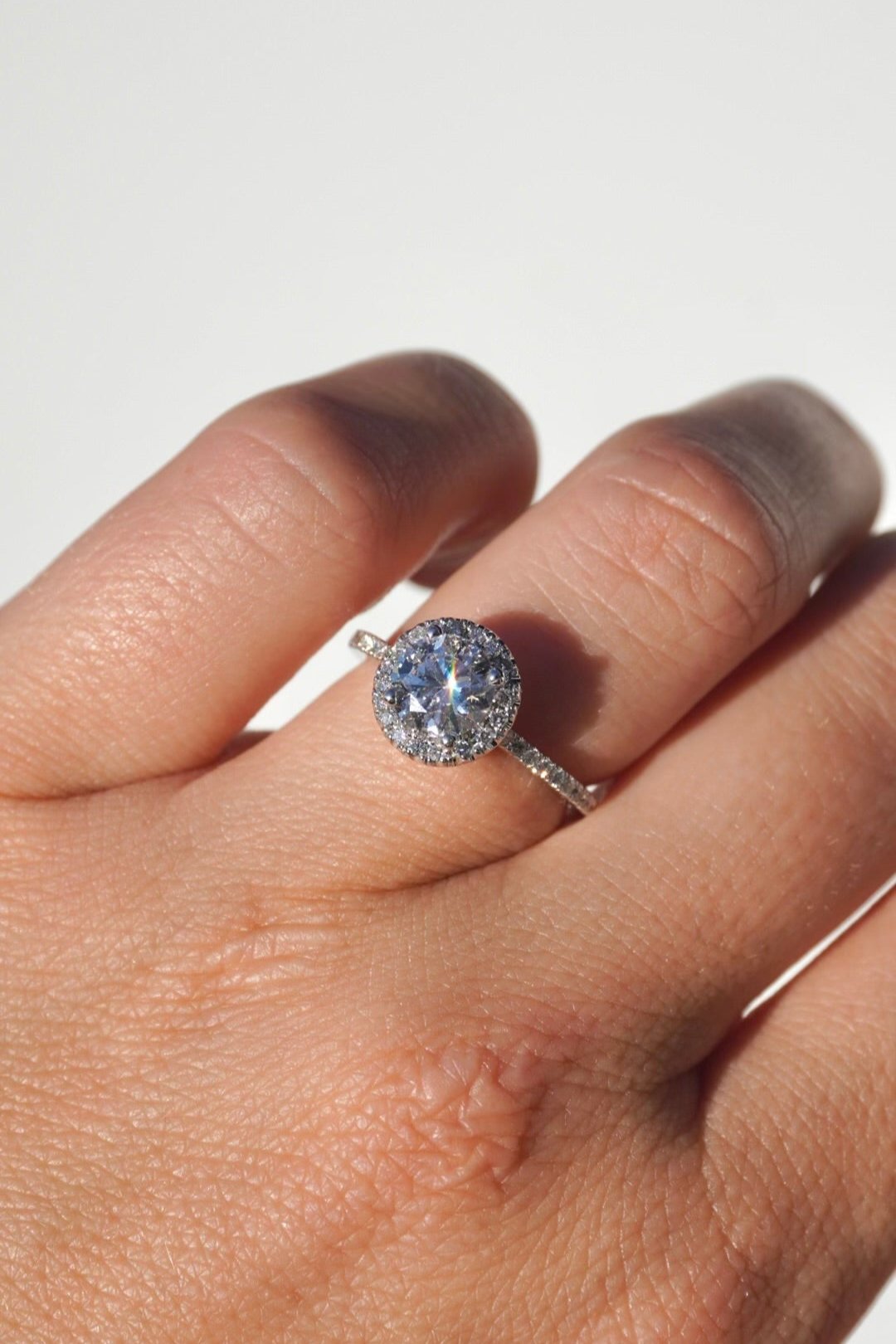 1.00 Round Natural Diamond Engagement Ring with Halo | Engagement Ring Wednesday