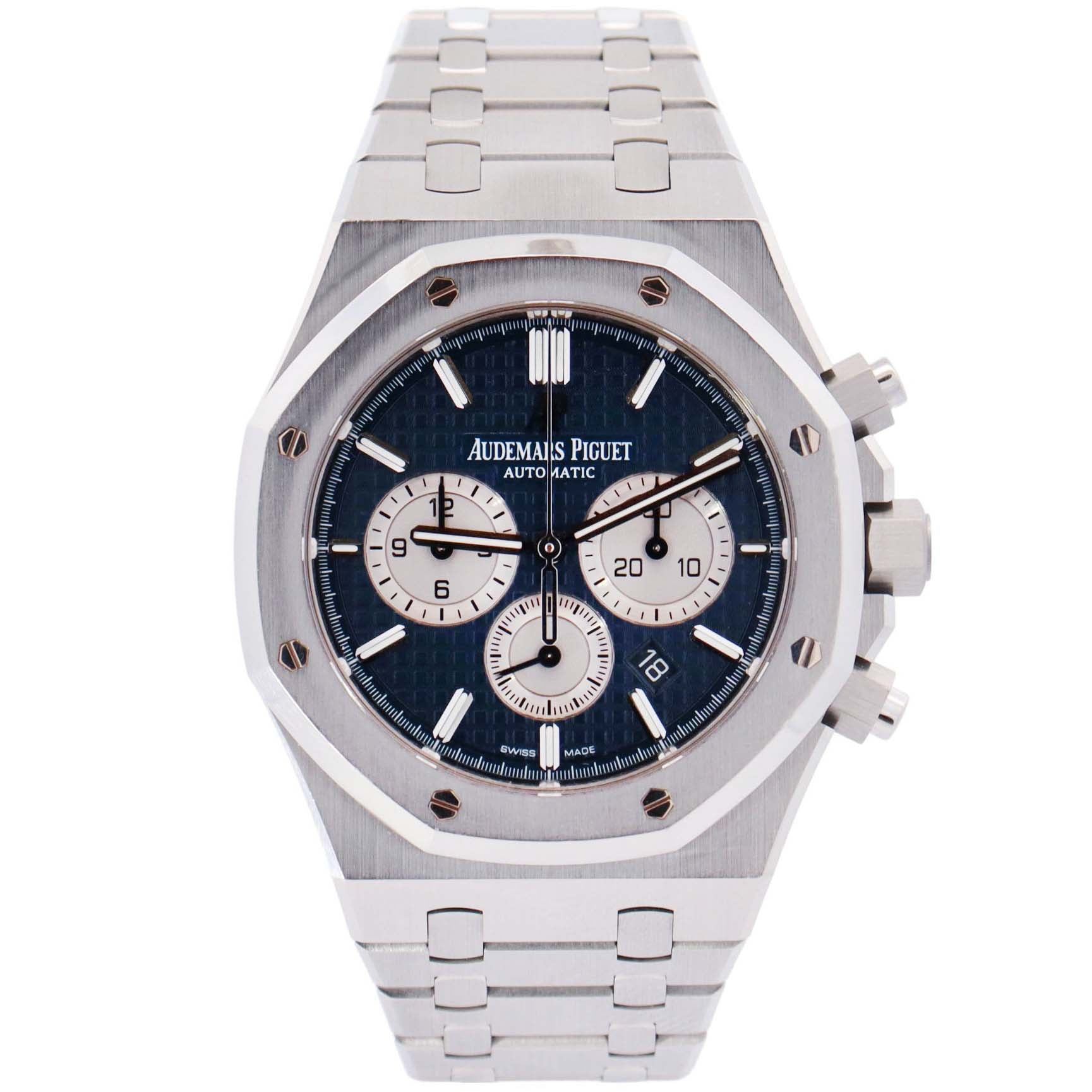 Audemars Piguet Royal Oak 41mm Blue Dial Watch Ref# 26331ST.OO.1220ST.01 - Happy Jewelers Fine Jewelry Lifetime Warranty