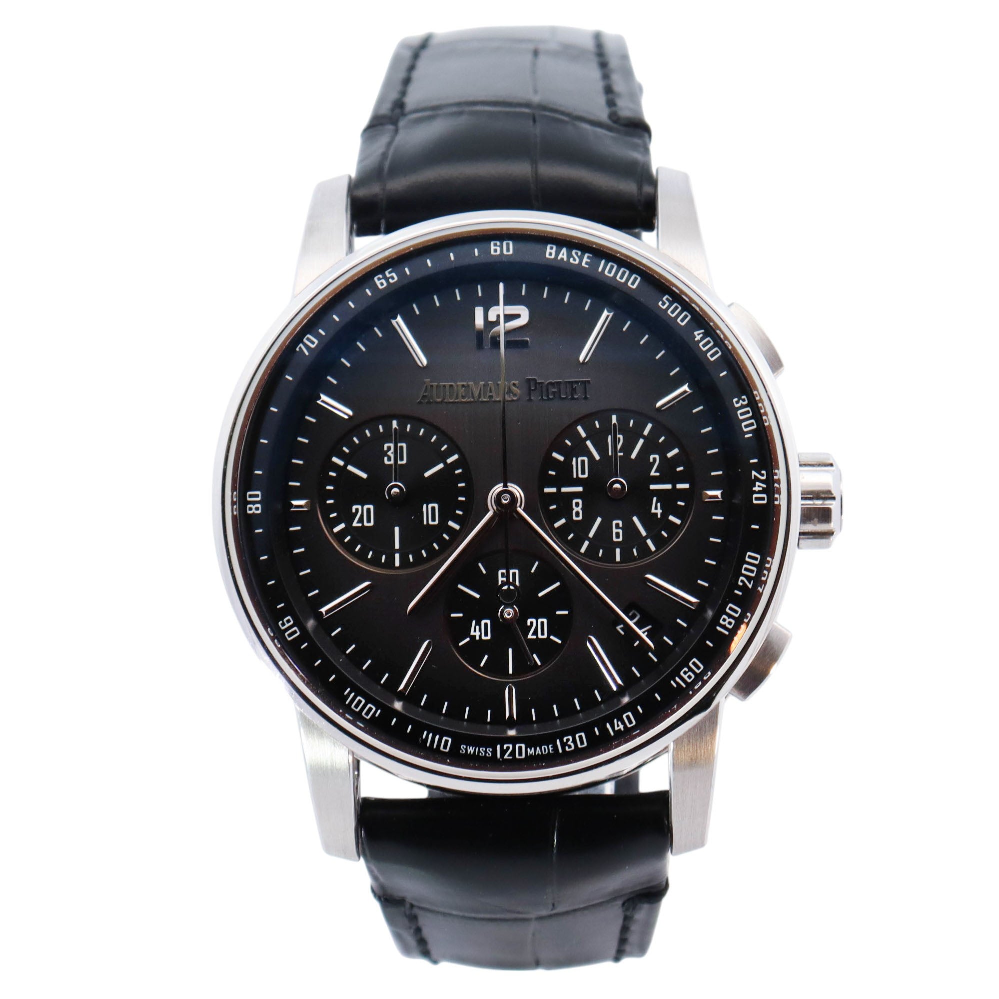 Audemars Piguet Code 11.59 White Gold 41mm Black Chronograph Dial Watch Reference# 26393NB.OO.A002KB.01 - Happy Jewelers Fine Jewelry Lifetime Warranty