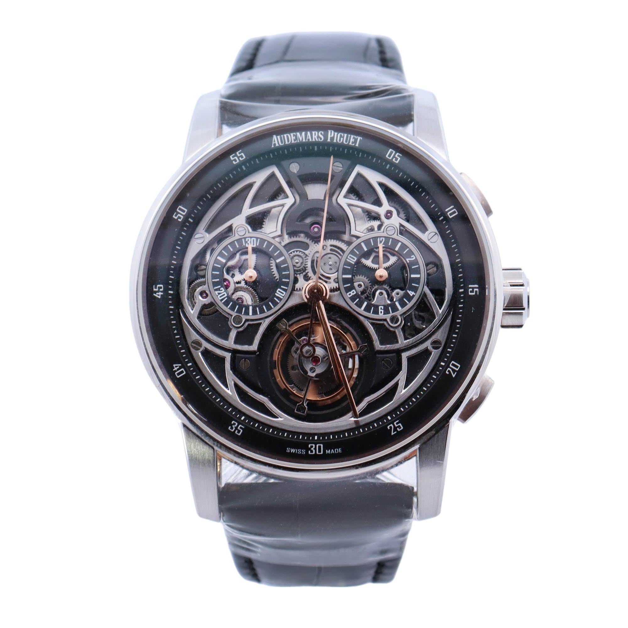 Audemars Piguet Code 11.59 Tourbillon White Gold & Rose Gold 41mm Openworked Arabic Dial Watch Reference# 26399CR.OO.D002CR.01 - Happy Jewelers Fine Jewelry Lifetime Warranty