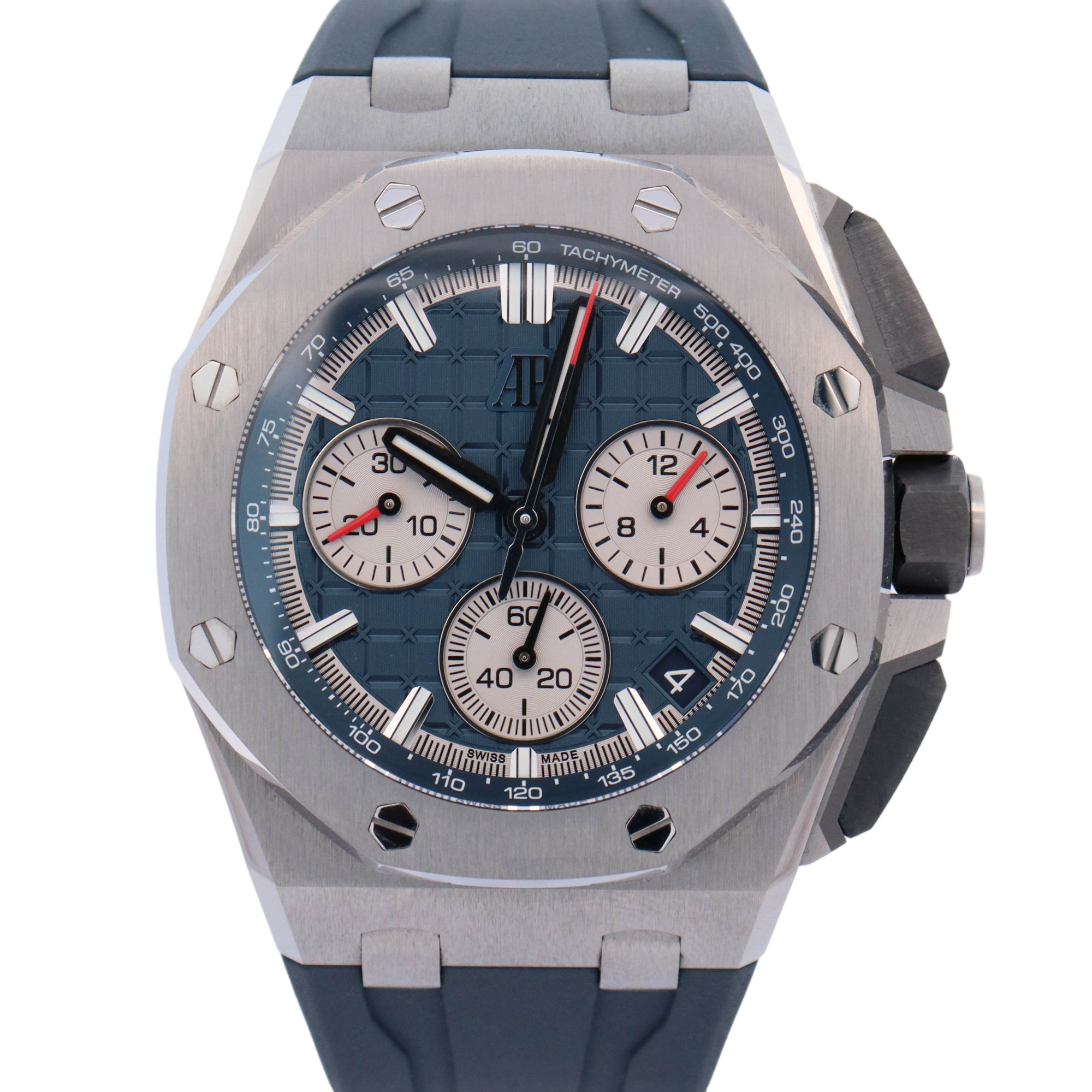 Audemars Piguet Royal Oak 43mm Blue Dial Watch Ref# 26420TI.OO.A027CA.01 - Happy Jewelers Fine Jewelry Lifetime Warranty