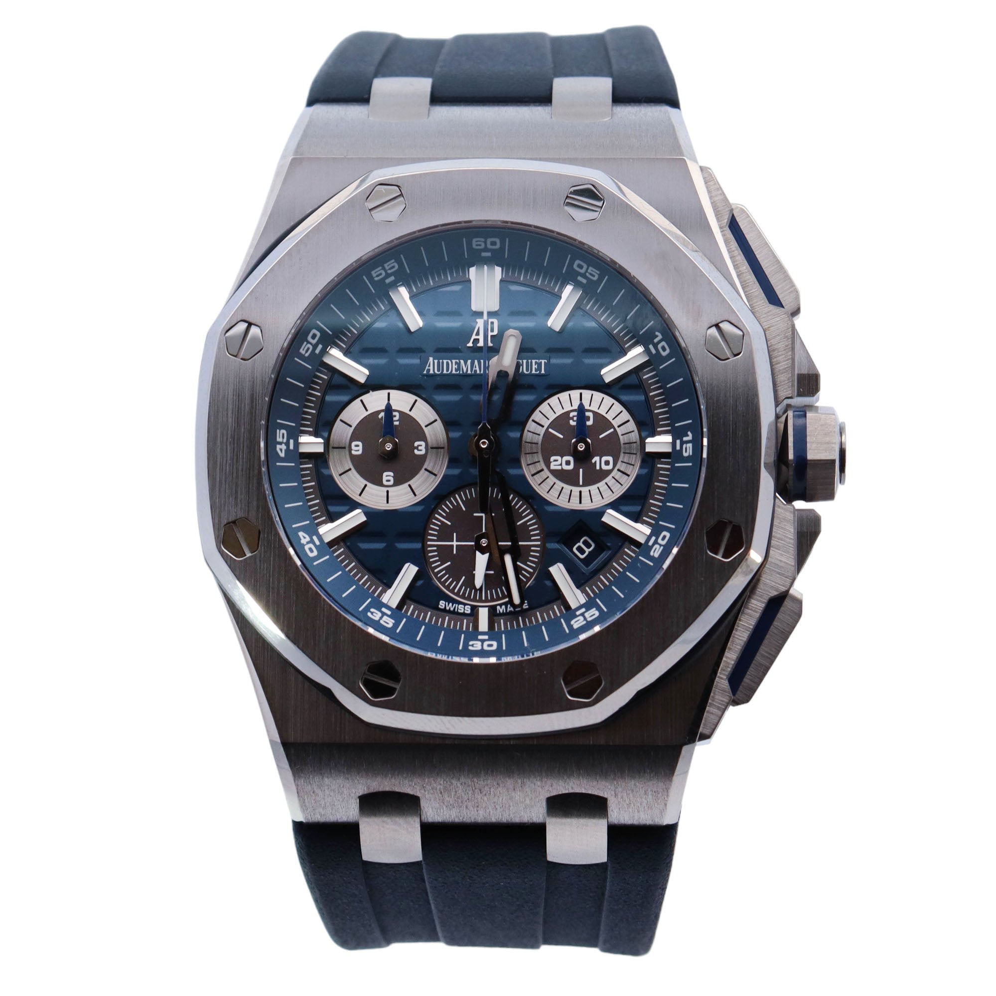 Audemars Piguet Royal Oak 42mm Blue Dial Watch Ref# 26480TI.OO.A027CA.01 - Happy Jewelers Fine Jewelry Lifetime Warranty