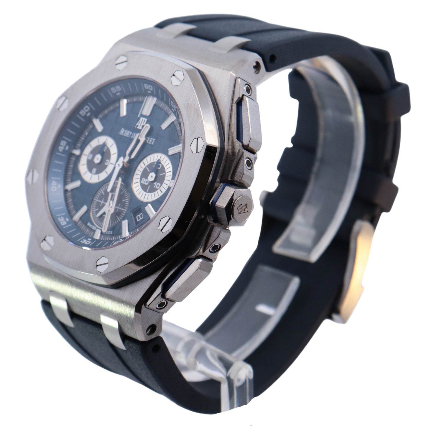 Audemars Piguet Royal Oak Offshore Titanium 42mm Blue Chronograph Dial Watch Reference# 26480TI.OO.A027CA.01 - Happy Jewelers Fine Jewelry Lifetime Warranty