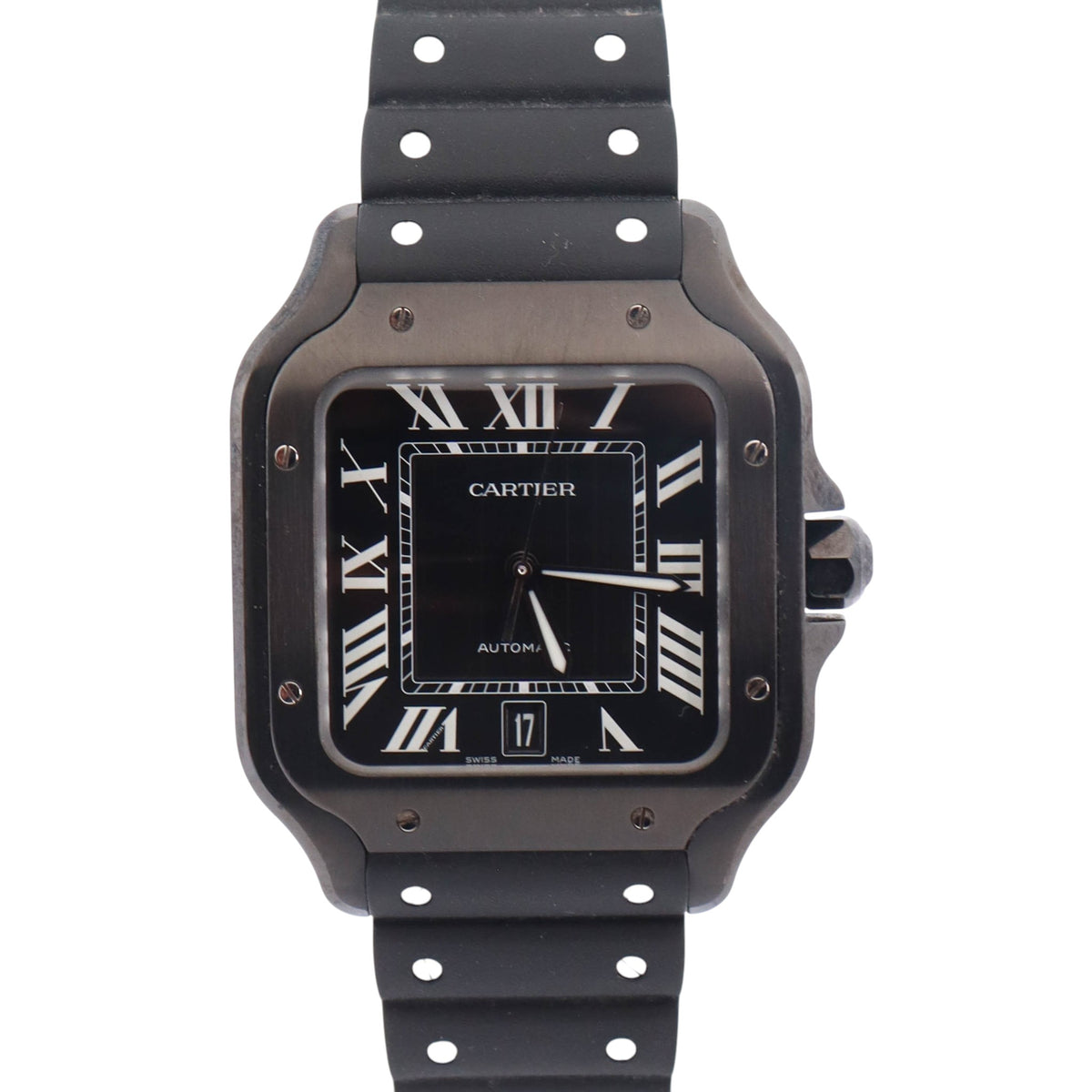 Cartier Santos 40mm Black Dial Watch Ref# WSSA0039