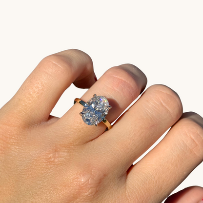 5.01 Oval Lab Diamond Engagement Ring with Hidden Halo - Happy Jewelers Fine Jewelry Lifetime Warranty
