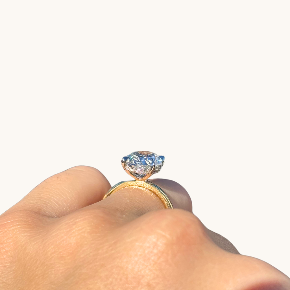 5.01 Oval Lab Diamond Engagement Ring with Hidden Halo - Happy Jewelers Fine Jewelry Lifetime Warranty