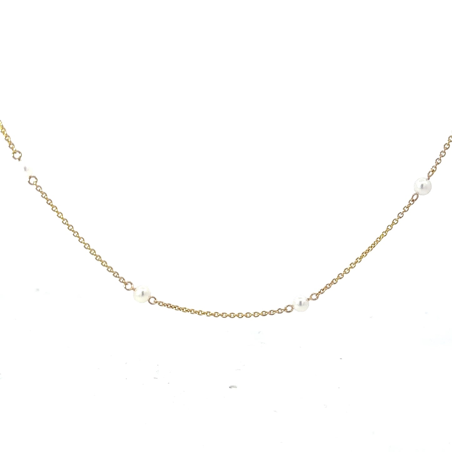 Pearl Station Necklace - Happy Jewelers Fine Jewelry Lifetime Warranty