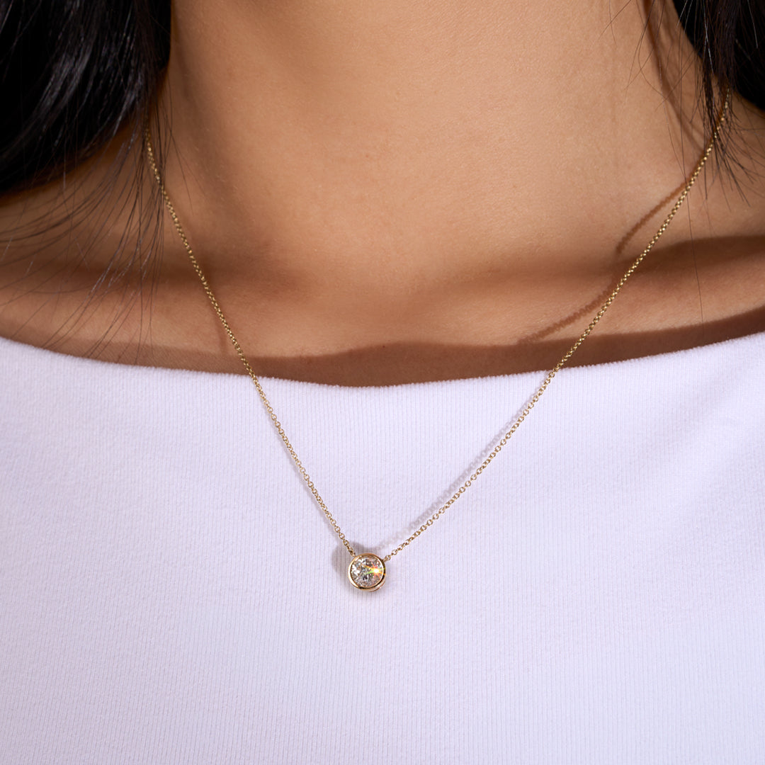 Bezel Set Round Diamond Pendant