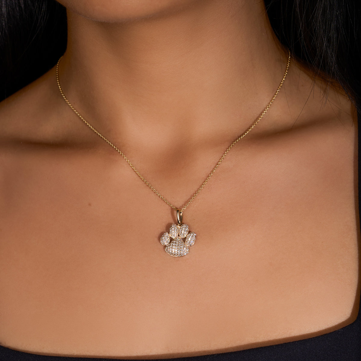 Diamond Bubble Paw Pendant