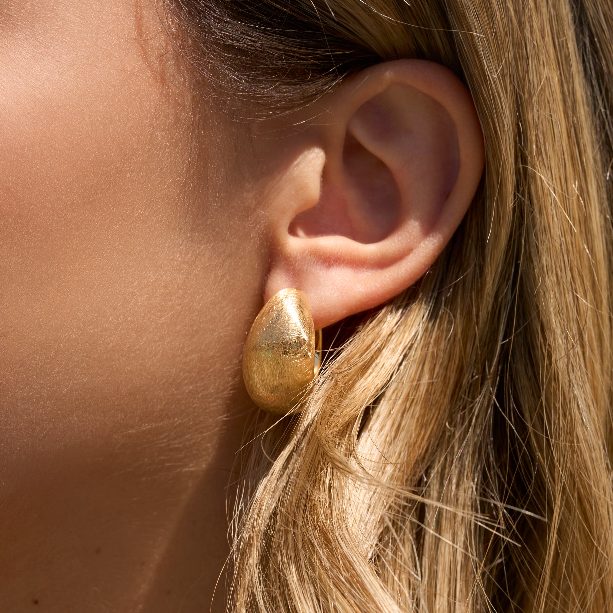 Satin Teardrop Hoop Earrings