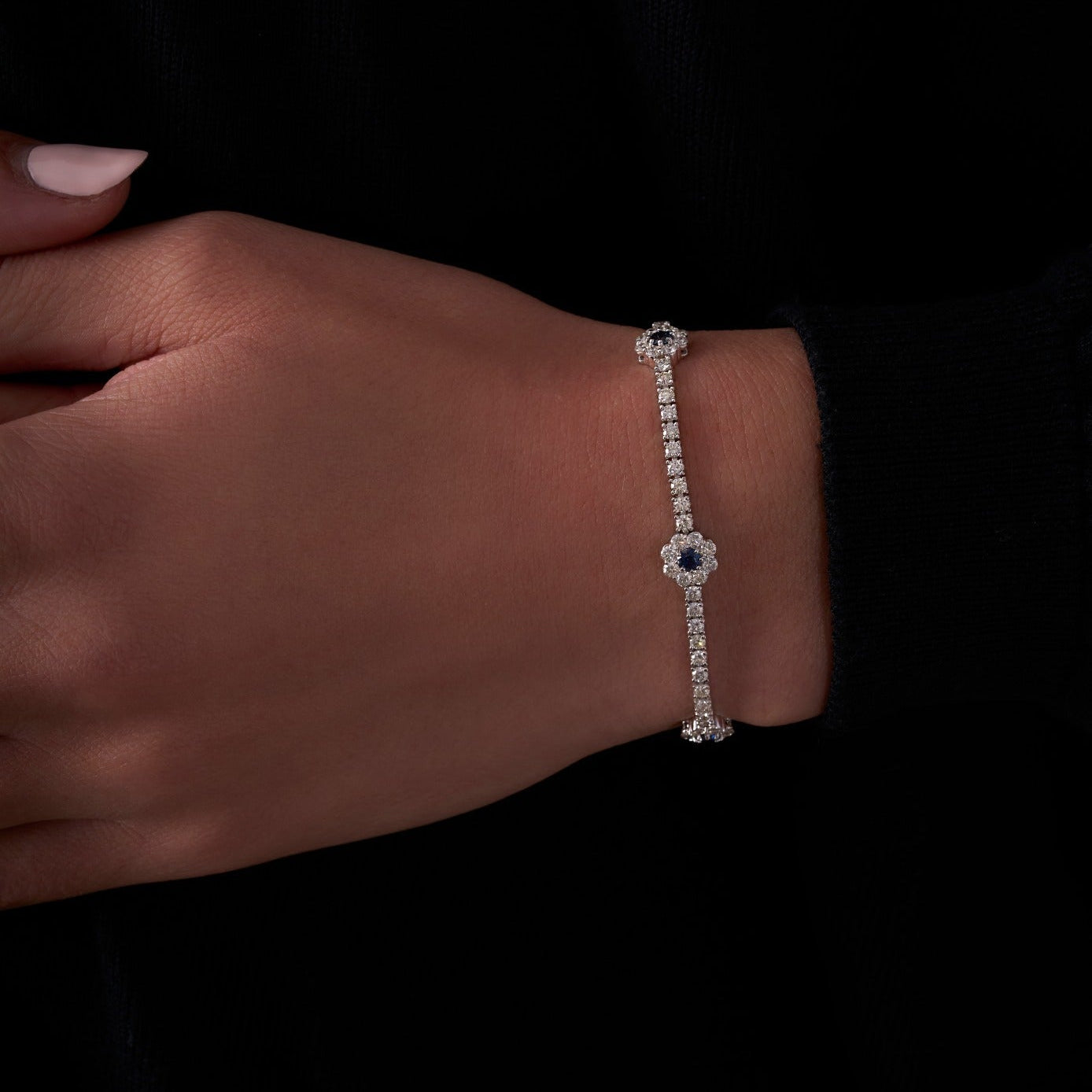 3 Flower Tennis Bracelet - Happy Jewelers Fine Jewelry Lifetime Warranty