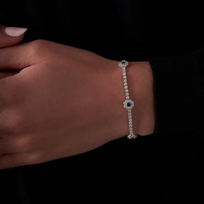 3 Flower Tennis Bracelet - Happy Jewelers Fine Jewelry Lifetime Warranty